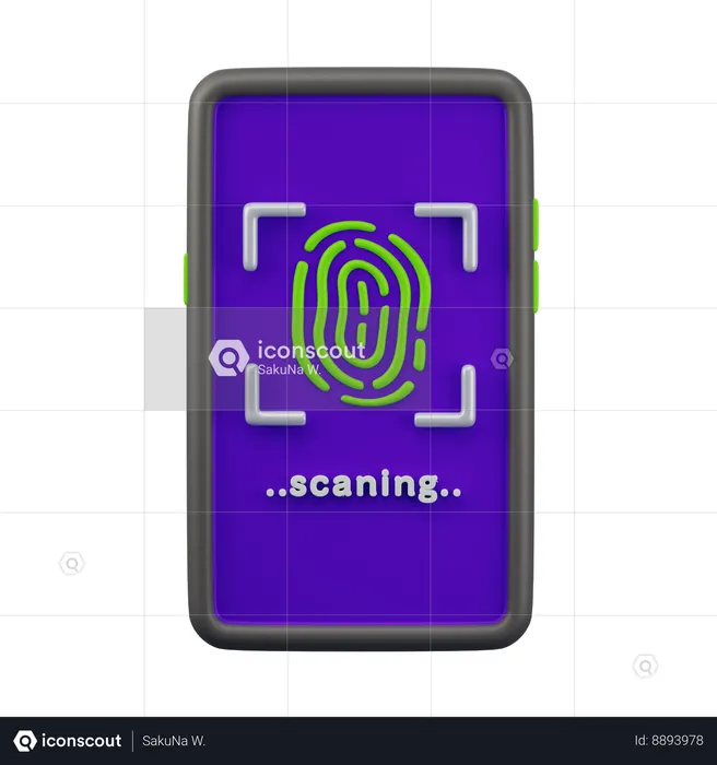 Fingerprint Identification  3D Icon