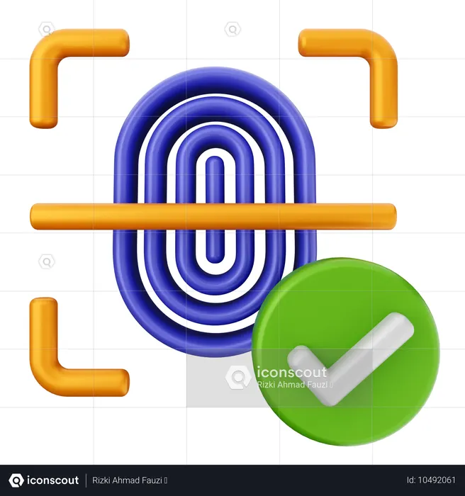 Fingerprint Internet Security  3D Icon