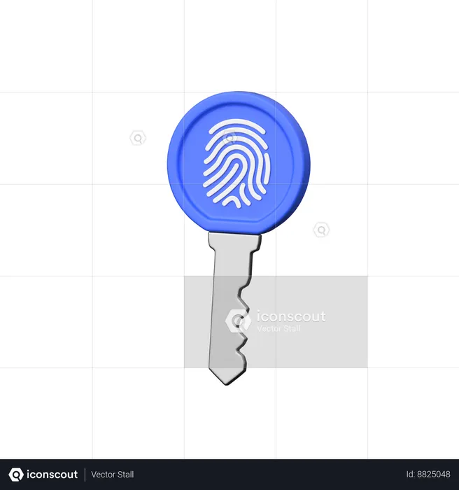 Fingerprint Key  3D Icon