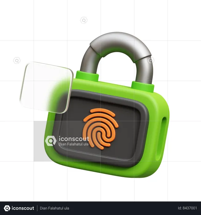 Fingerprint Lock  3D Icon