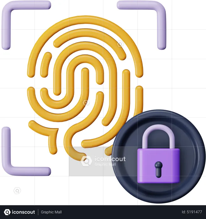 Fingerprint Lock  3D Icon