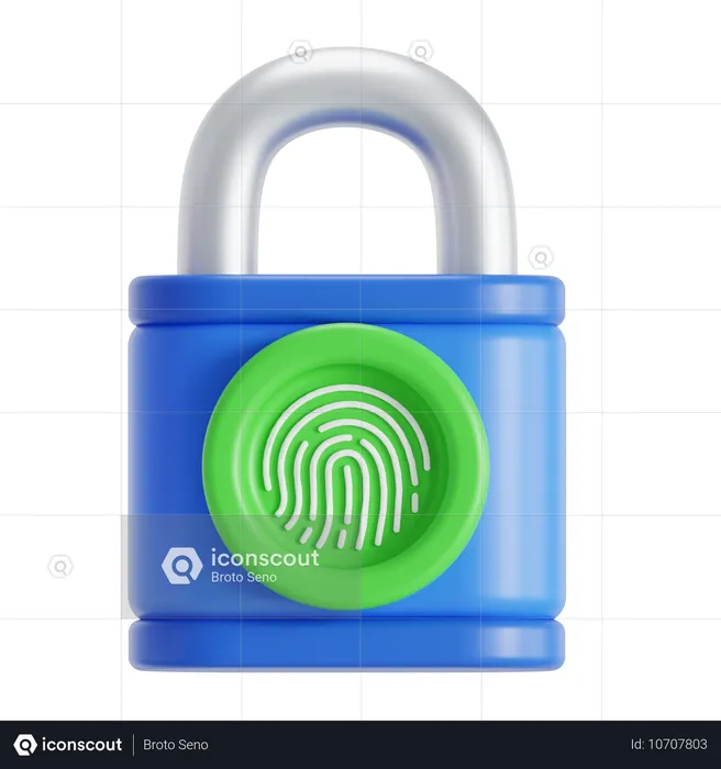 Fingerprint lock  3D Icon