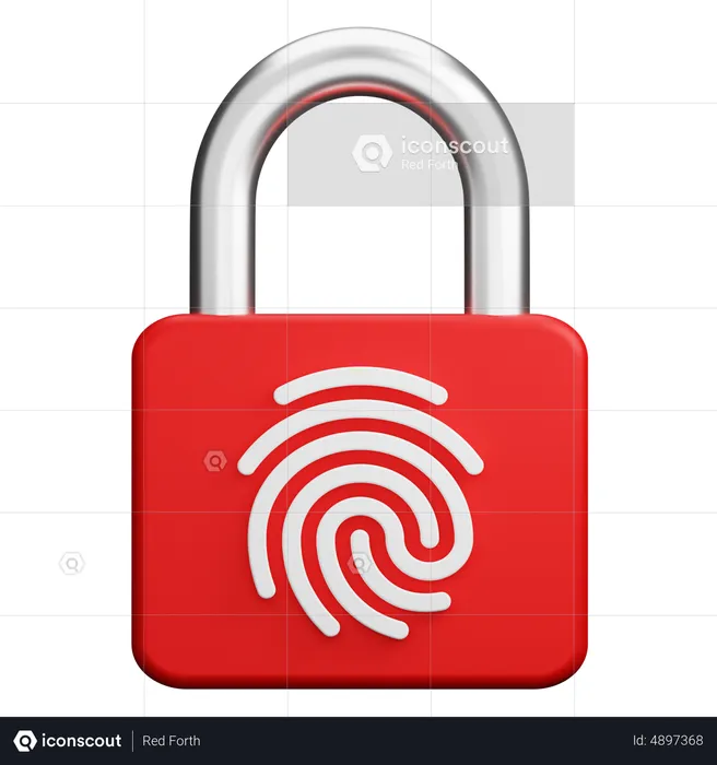 Fingerprint Lock  3D Icon