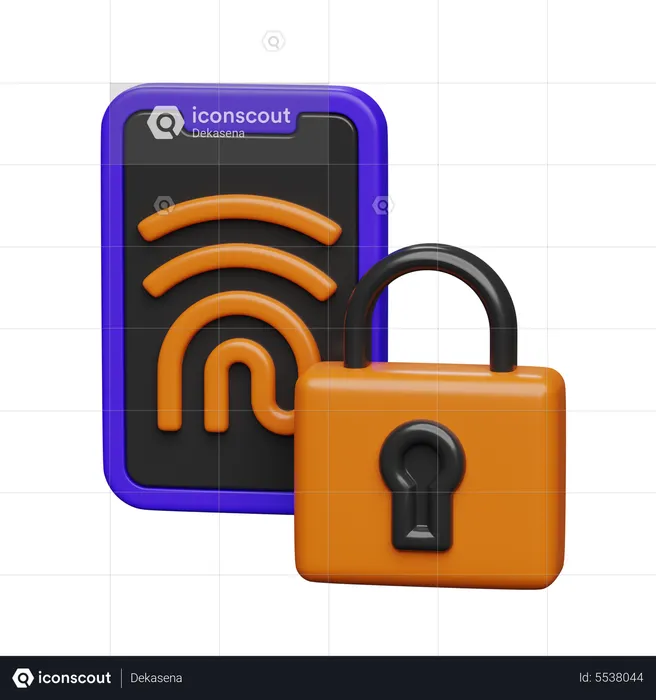 Fingerprint Lock  3D Icon