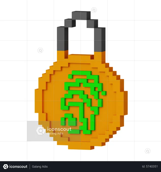 Fingerprint Lock  3D Icon