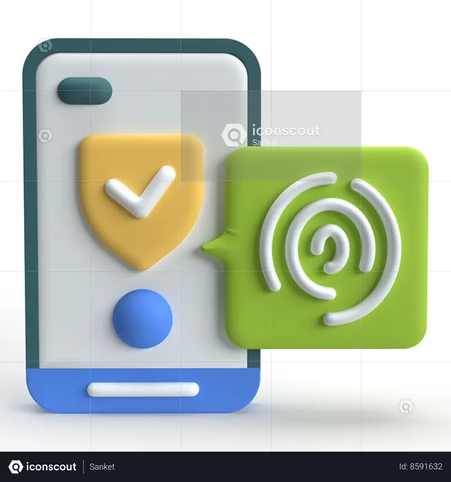 Fingerprint Lock  3D Icon