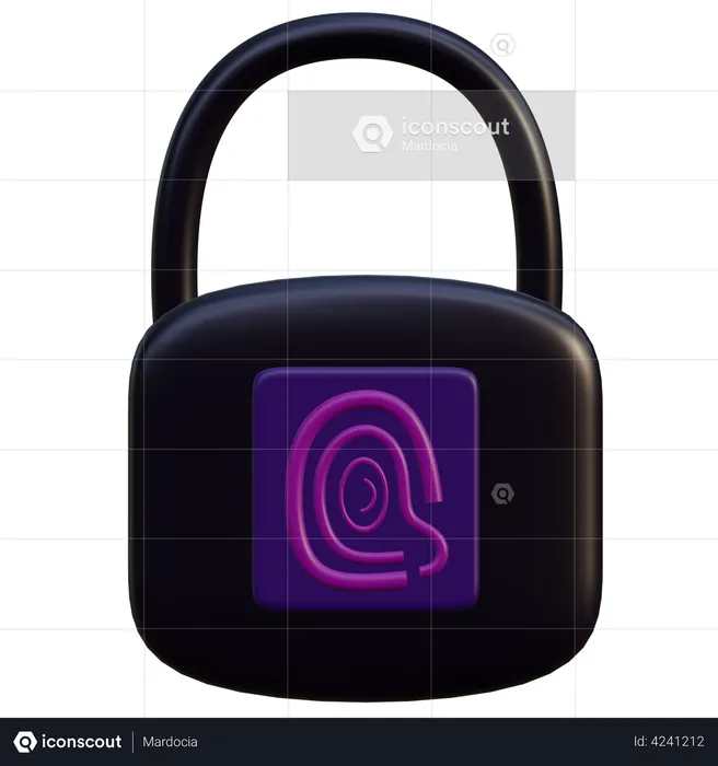 Fingerprint Lock  3D Illustration