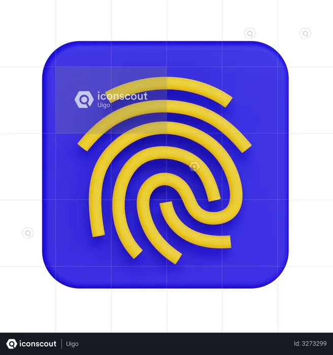 Fingerprint Lock  3D Illustration