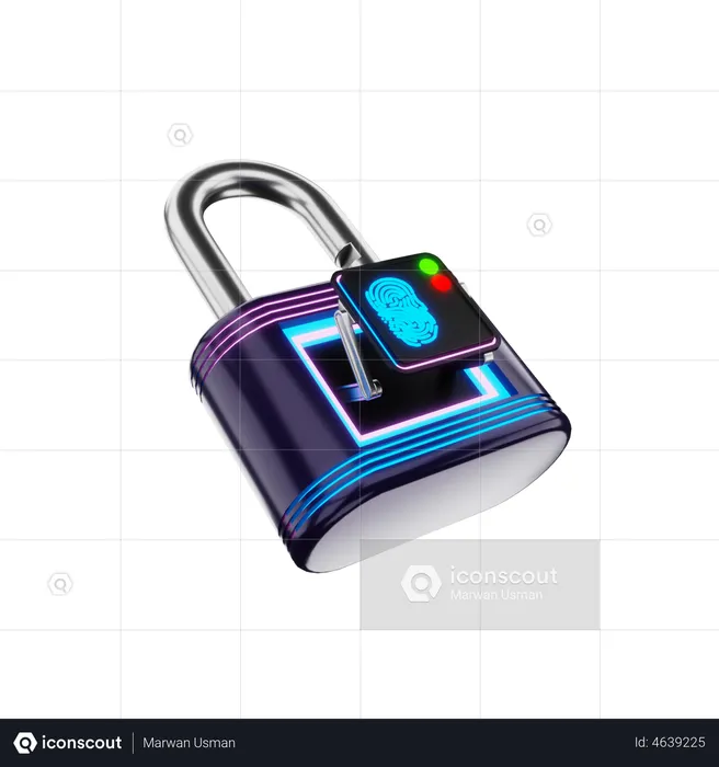 Fingerprint Lock  3D Illustration