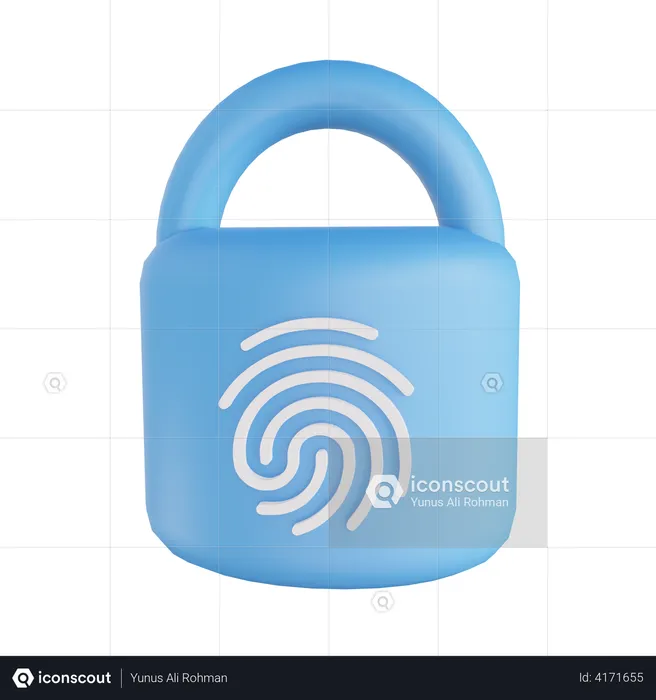 Fingerprint Lock  3D Illustration