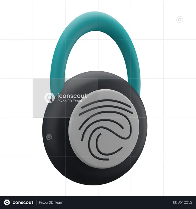 Fingerprint Lock  3D Illustration