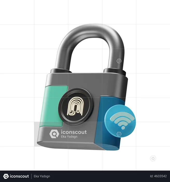 Fingerprint Lock  3D Illustration