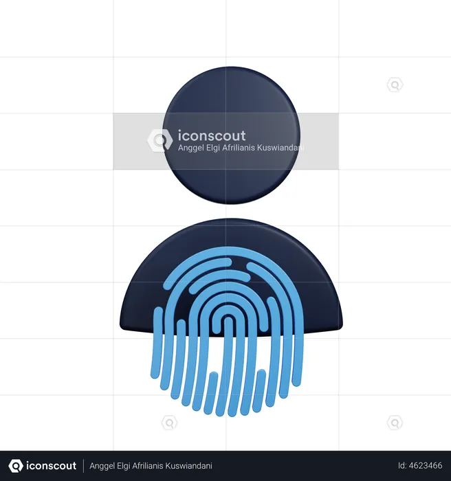 Fingerprint Lock  3D Illustration