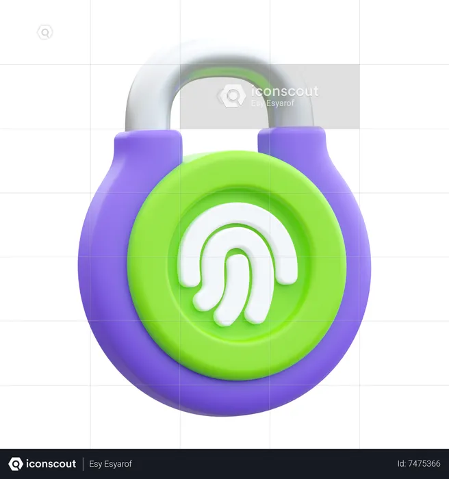 Fingerprint Locked  3D Icon