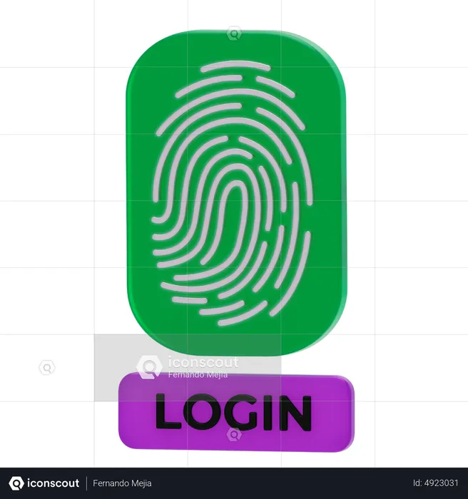 Fingerprint Login  3D Icon