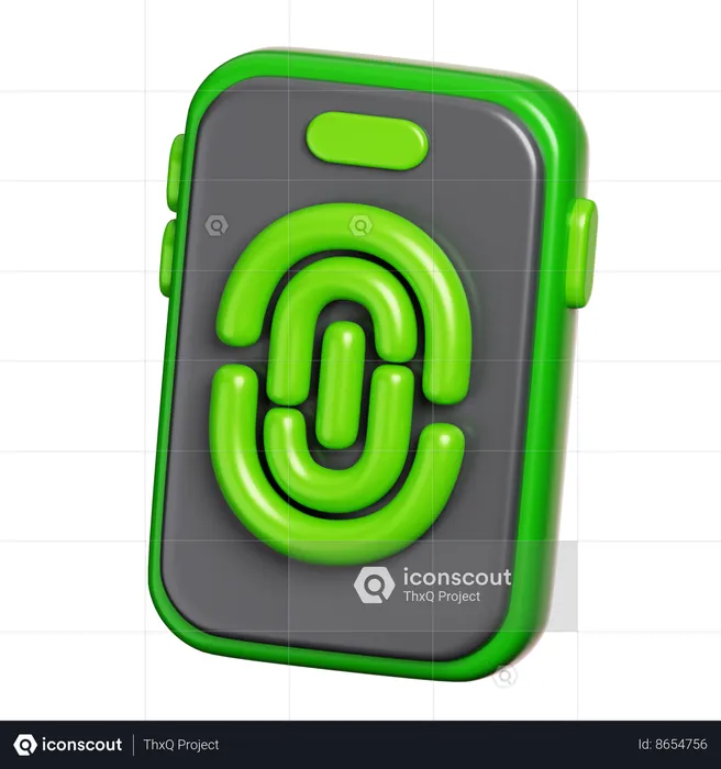 Fingerprint Mobile Identification  3D Icon