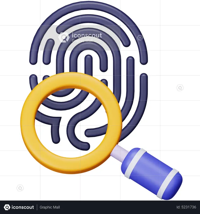 Fingerprint Research  3D Icon