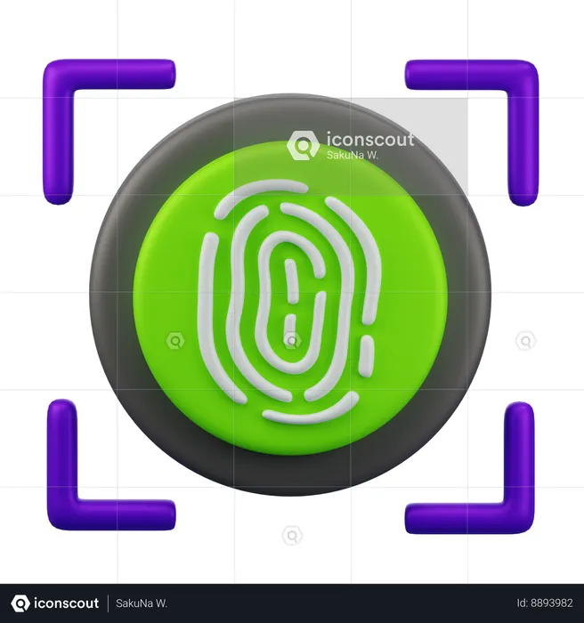 Fingerprint Scanning  3D Icon