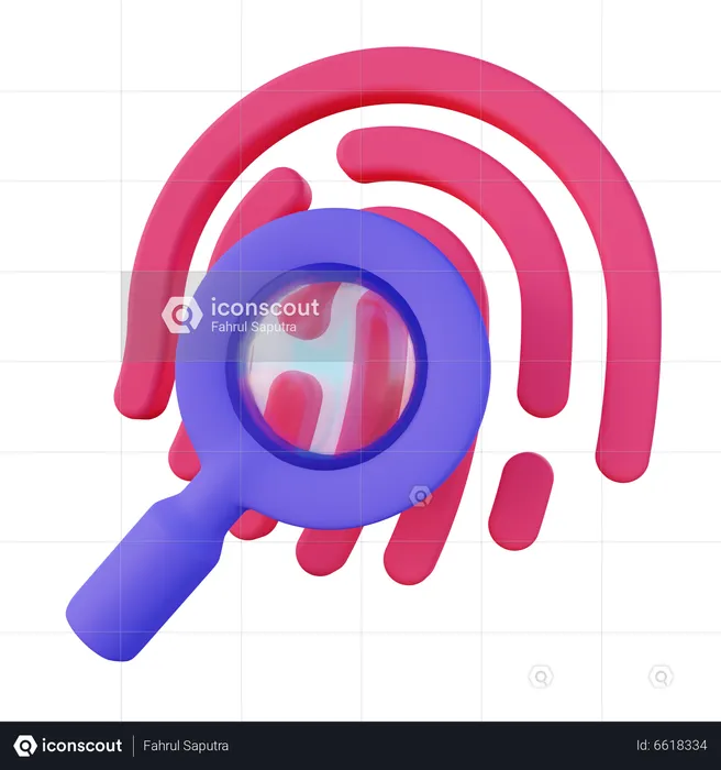 Fingerprint Search  3D Icon