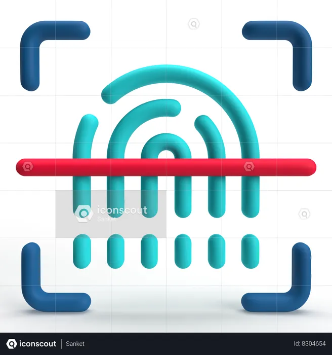 Fingerprint Security  3D Icon