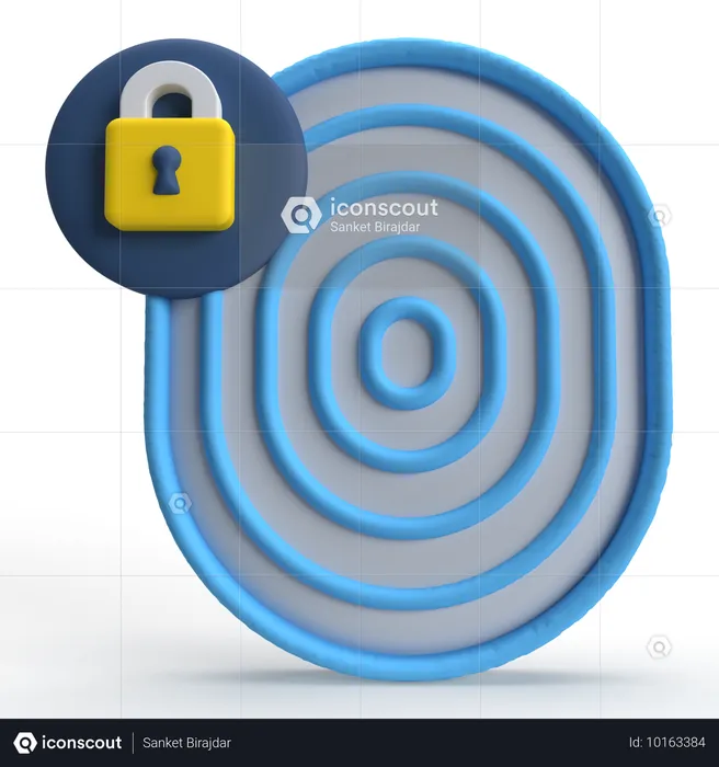 Fingerprint Security  3D Icon