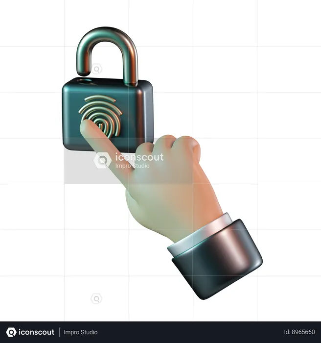 Fingerprint Unlock  3D Icon