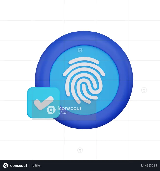 Fingerprint verification  3D Illustration