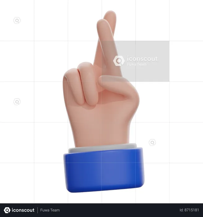 Fingers Crossed  3D Icon