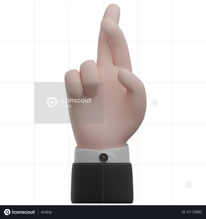 Fingers Crossed Hand Gestures  3D Icon