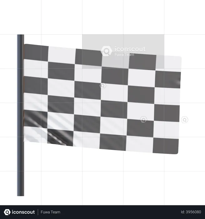 Finish Flag  3D Illustration