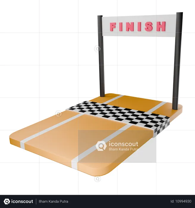 Finish Line  3D Icon