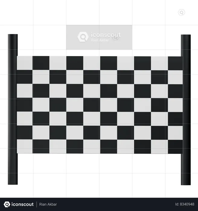 Finish Line Flag  3D Icon
