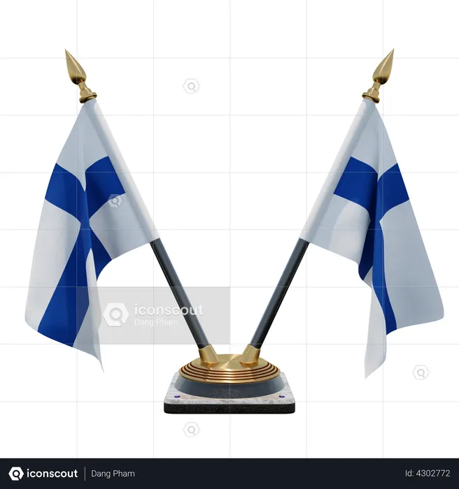 Finland Double Desk Flag Stand Flag 3D Flag