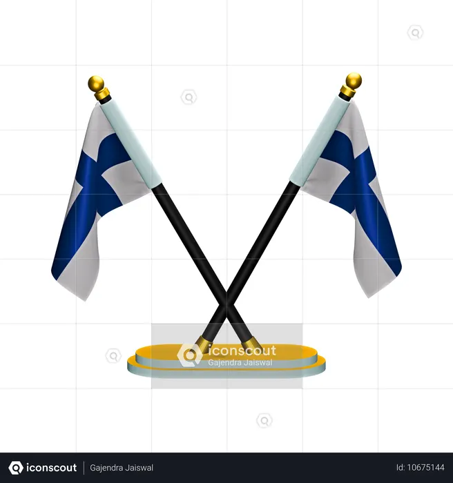 Finland Flag Flag 3D Icon