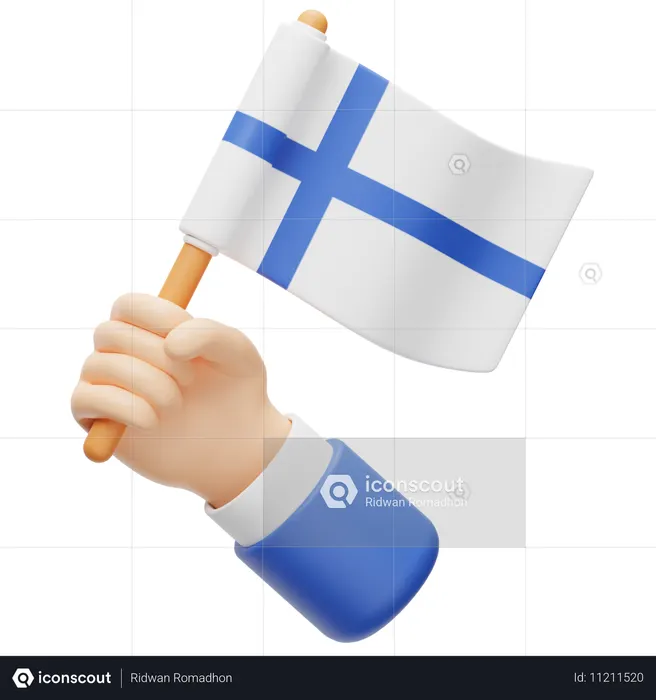 Finland Flag Flag 3D Icon
