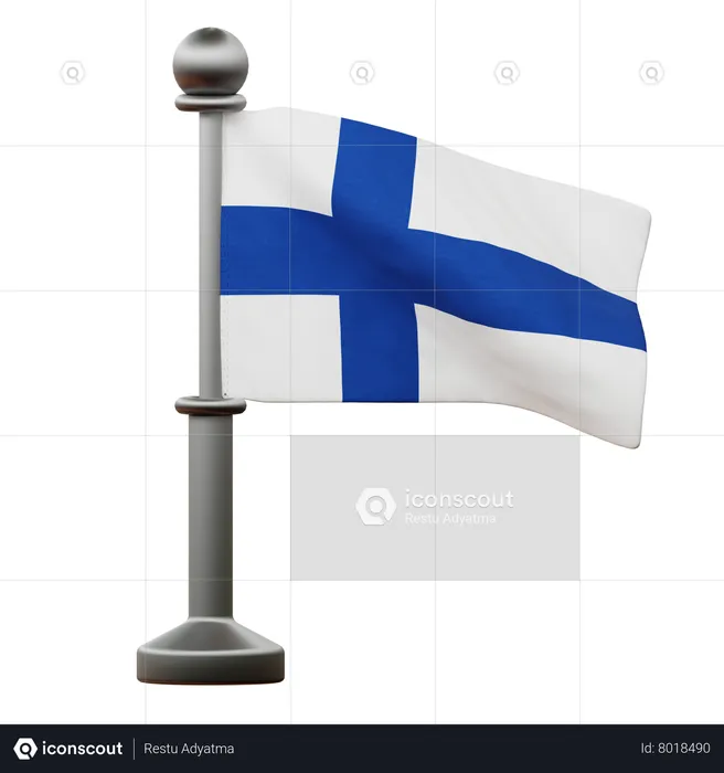 Finland Flag Flag 3D Icon