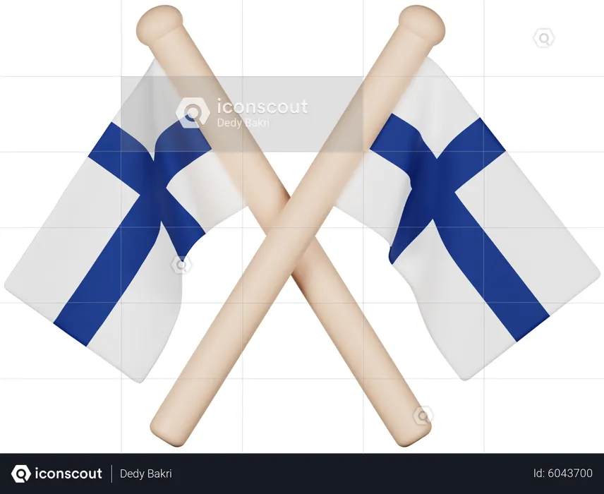 Finland Flag Flag 3D Icon