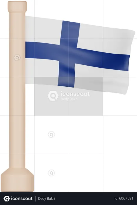 Finland Flag Flag 3D Icon