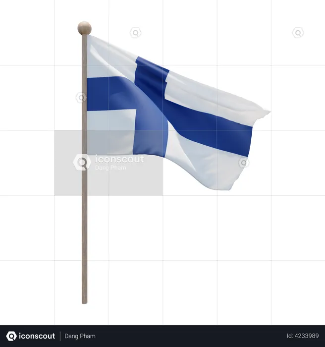 Mât de drapeau finlandais  3D Flag