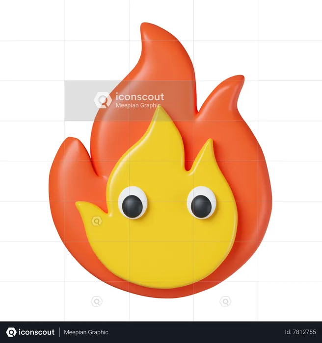 Fire Emoji 3D Icon