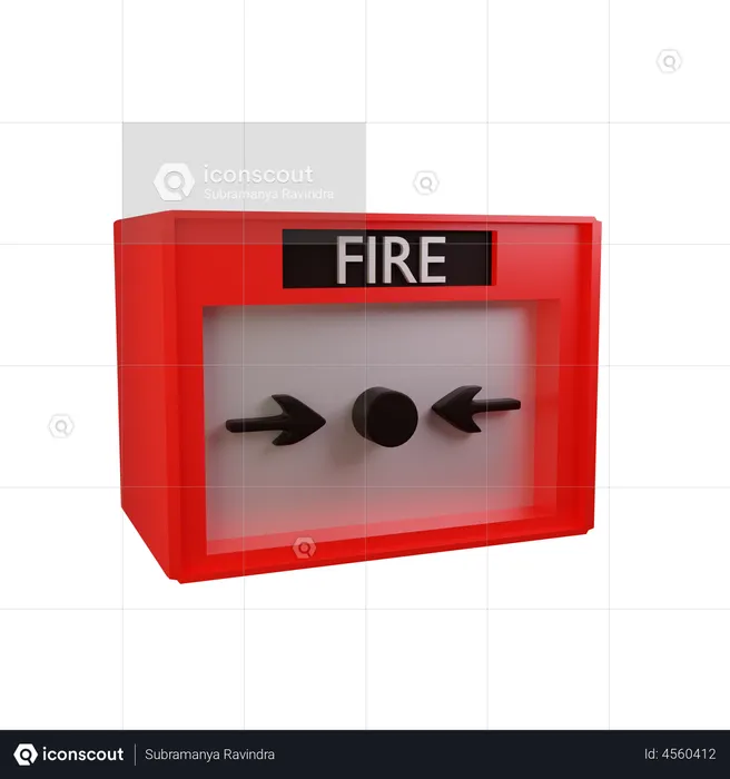 Fire Alarm Button  3D Illustration
