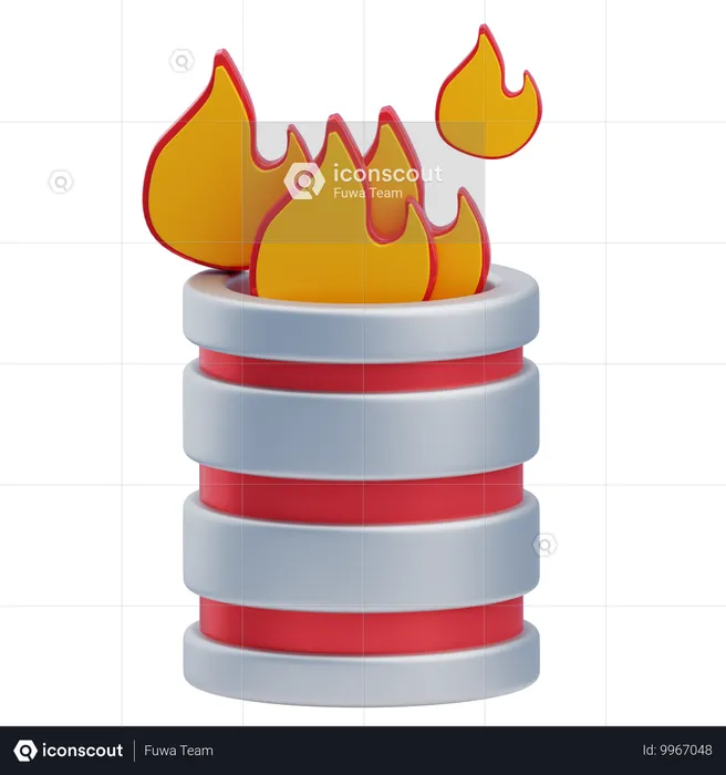 Fire Barrel  3D Icon