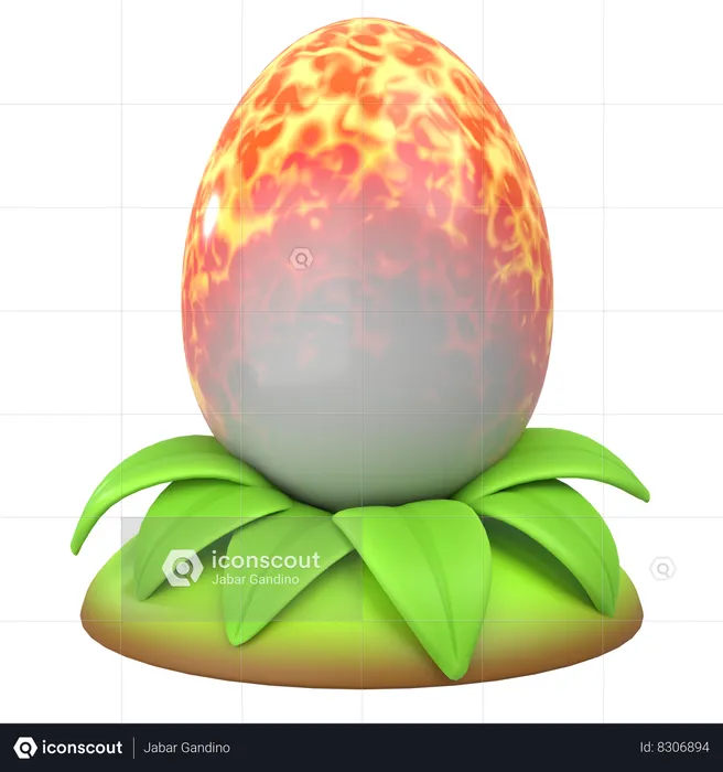 Fire Dragon Egg  3D Icon
