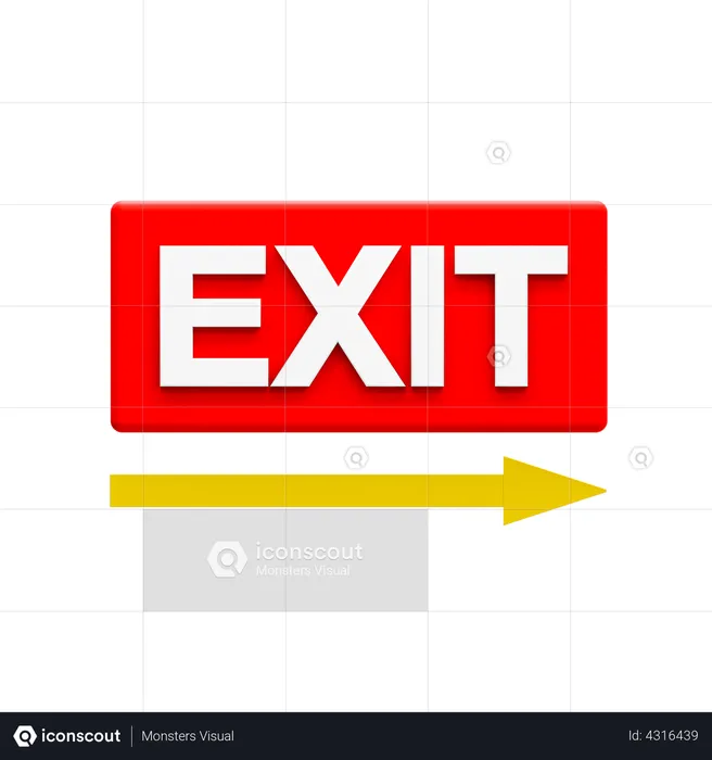 Fire Exit  3D Illustration