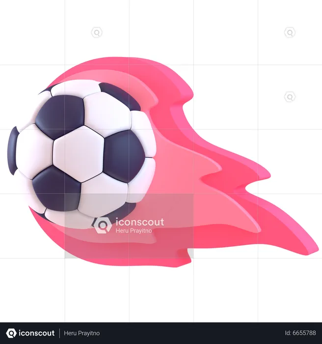 Fire Football  3D Icon