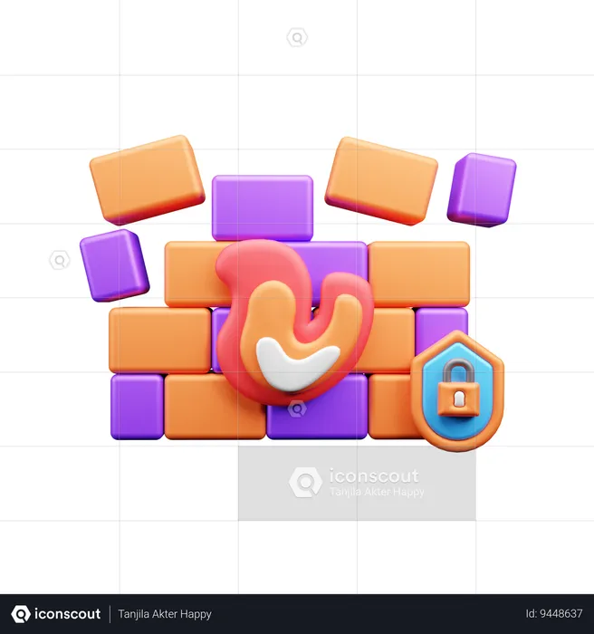 Fire Security  3D Icon