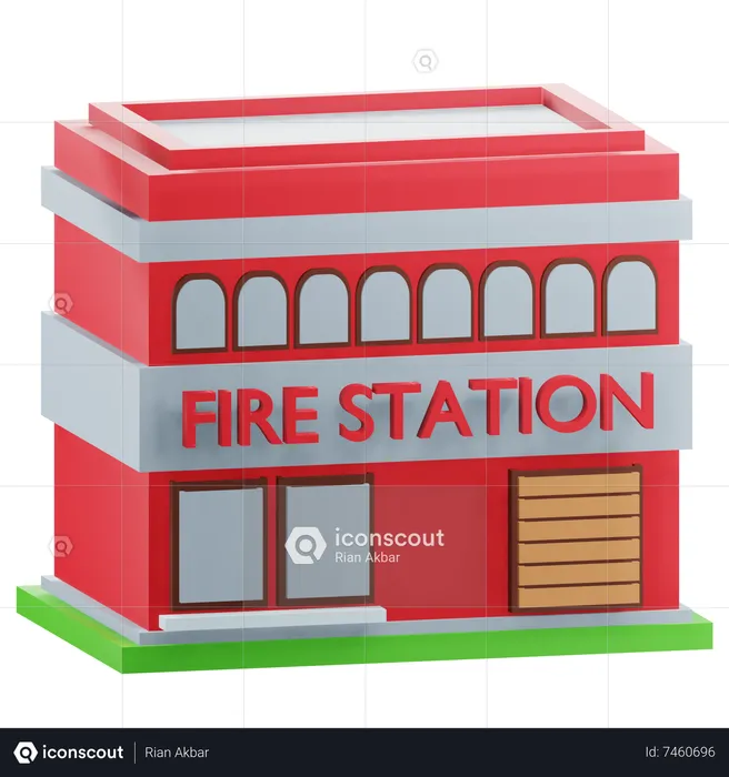 Fire Station  3D Icon