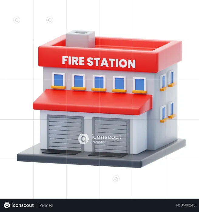 Fire Station  3D Icon