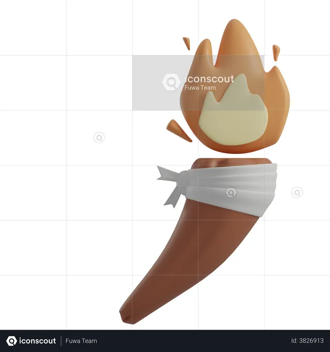Fire Torch  3D Icon