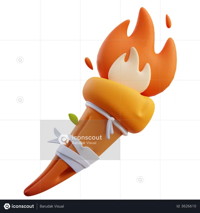 Fire Torch  3D Illustration